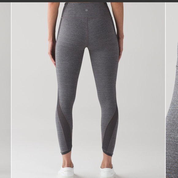 LULULEMON featherlight tight 7/8 legging heathered black size 6 - Picture 1 of 7